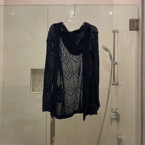 Dark blue crochet cardigan